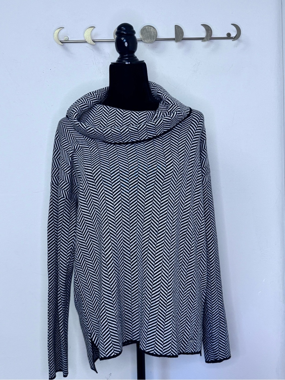 Calvin Klein Herringbone Cowl Neck Tunic Sweater M